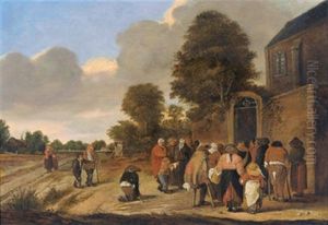 Bettler Drangen Sich Zur Klostersuppe by Pieter de Bloot