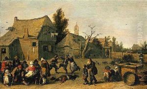 Village Scene With Peasants Village Scene With Peasants
