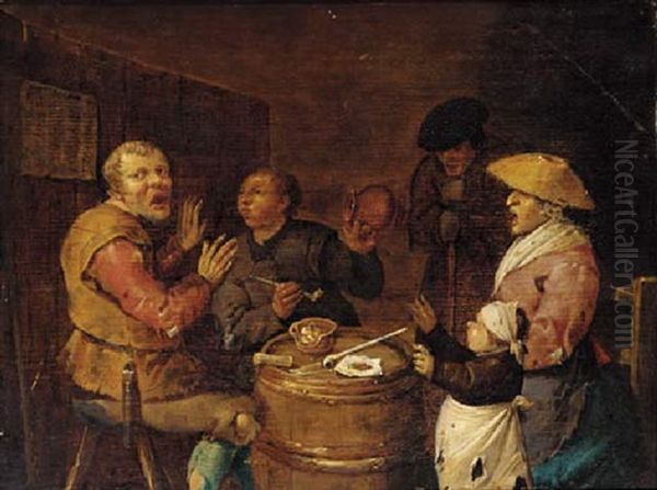 Peasants Drinking And Smoking In A Tavern - view 1