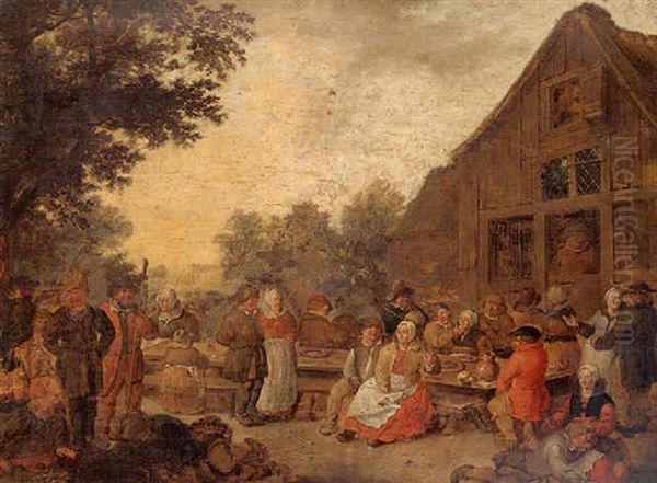 Peasants Feasting Outside A Tavern - view 1