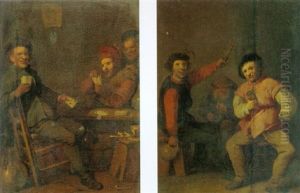 Peasants Playing Cards In An Inn