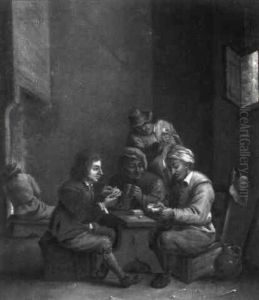 Tavern Interior With Men Playing Cards