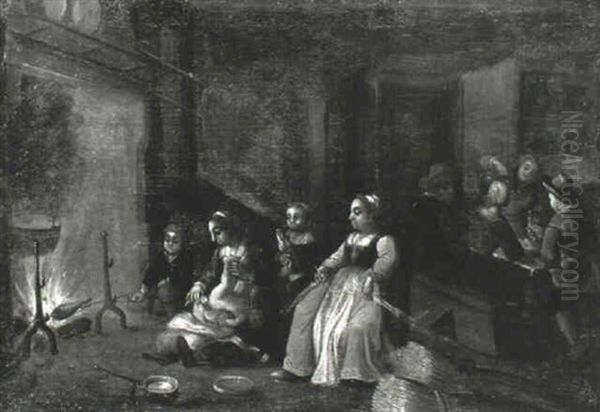 Cottage Interior At Night - view 1