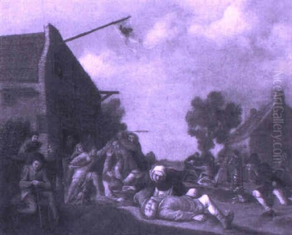 Peasant Fight Outside An Inn - view 1