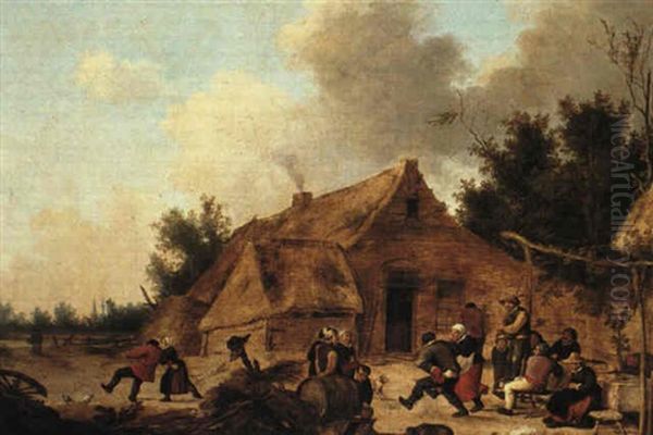 Peasants Making Merry Outside A Farmhouse - view 1