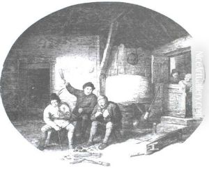 Peasants Carousing In An Interior by Pieter de Bloot