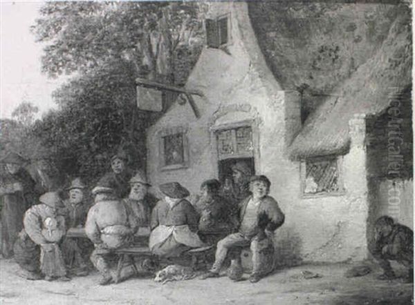 Peasants Gathered Around A Table Outside An Inn - view 1