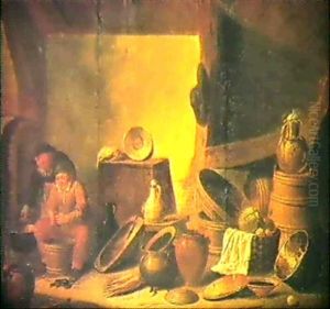 Koksinterior Med Figurer Och Husgerad
