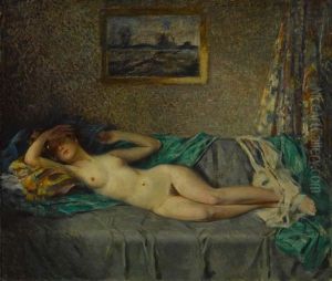 Liegender Weiblicher Akt by Carl Blos