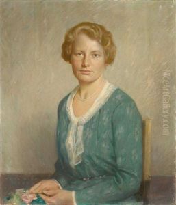 Halbfigurliches Portrait Einer Jungen Frau, Ausdrucksvoll Zum Betrachter by Carl Blos