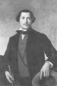 Eleganter Junger Herr Vor Himmelshintergrund by Carl Blos