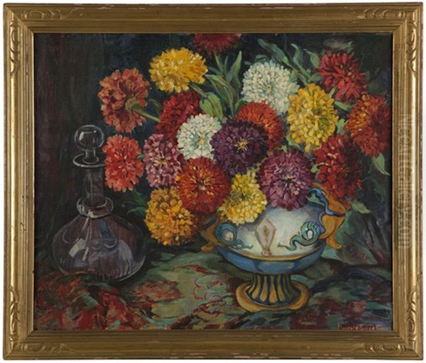Still Life With Zinnias In A Vase - view 1