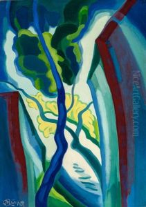 Moonlight On A Creek by Oscar Bluemner