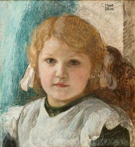 Portrait Eines Reizenden Madchens Mit Weiser Schurze Und Hochgebundenen Zopfen
