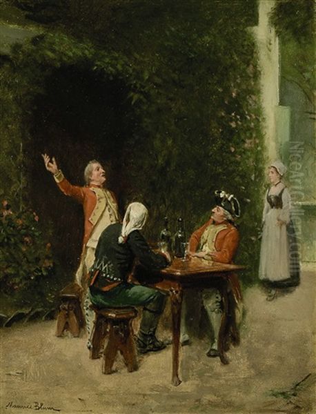 Soldaten Bei Einem Glas Wein - view 1
