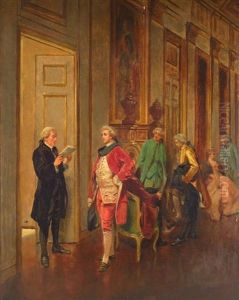 Gentlemen & Ladies In An Interior by Maurice Blum