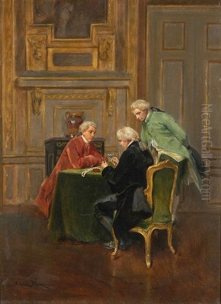 Interieur Mit Edelmannern Beim Begutachten Von Schmuckstucken - view 1
