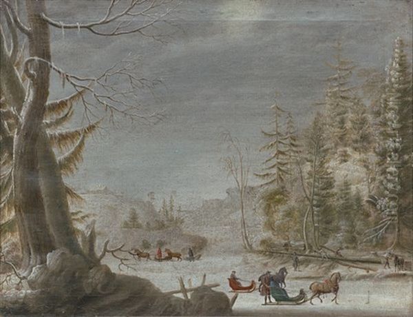 Norsk Vinterlandskap Pensement De Paisage En Norvege - view 1