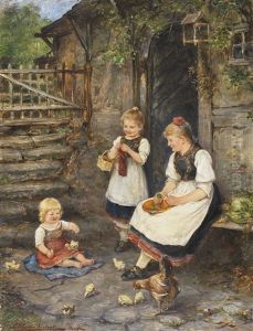 Drei Madchen In Schwalmer Tracht