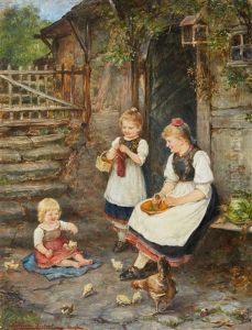 A Girl In Schwalmish Costume by Ludwig Blume-Siebert