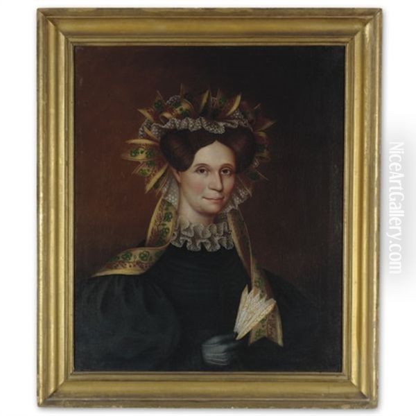 Portrait Of A Lady With Ribbon Bonnet, Dove-colored Glove And Fan - view 1