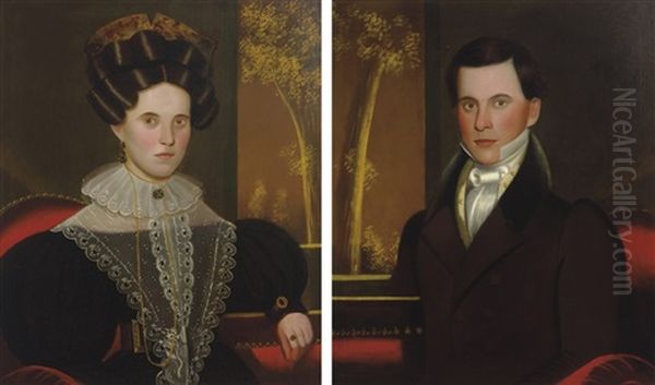 Pair Of Portraits Of A Lady And A Gentleman: Possibly Martha (coggswell) And Franklin Colburn - view 1