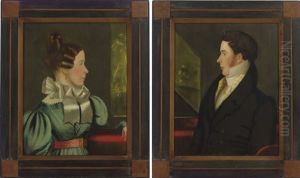 Pair Of Portraits Of A Lady And Gentleman by John Sherburne Blunt