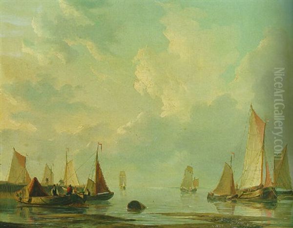Moored Rivercraft At A Harbour Entrance - view 1