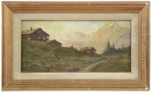 Paesaggio Montano Con Baite by Giacinto Bo
