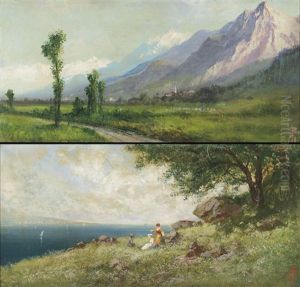 Paesaggio Ligure (+ Paesaggio Montano; 2 Works) by Giacinto Bo