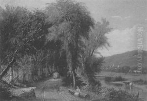 Haywagon On A River Road