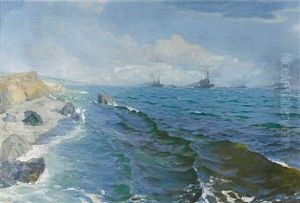 Ships On The Horizon by Grigori Mikhailovich Bobrovsky
