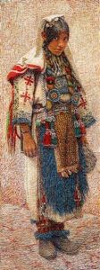 Young Girl In Folks Costume by Spiro Bocaric