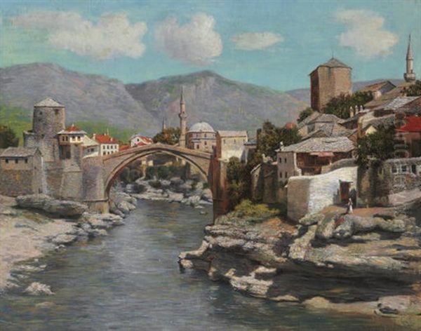 The Old Bridge In Mostar, Bosnia - view 1