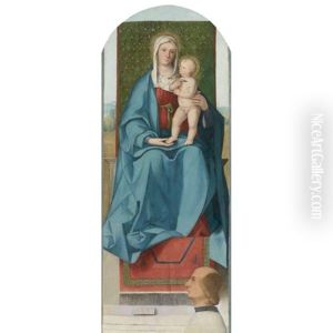 The Madonna And Child Enthroned With A Donor by Boccacio Boccaccino