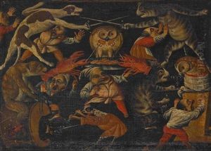Groteske Mit Zwergen Und Tieren by Faustino Bocchi