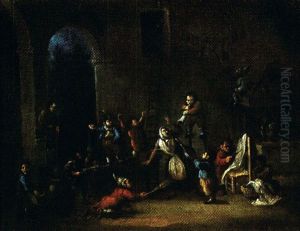 Scene De Taverne by Faustino Bocchi