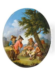 Burleske Figuren In Der Landschaft (+ Another, Similar; Pair) Burleske Figuren In Der Landschaft (+ Another, Similar; Pair)