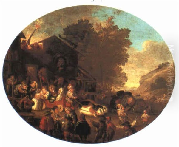 Village Scene With Pygmies And Guineau Pigs - view 1