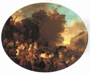 Village Scene With Pygmies And Guineau Pigs Village Scene With Pygmies And Guineau Pigs