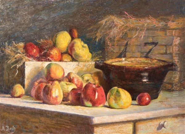 Still Life Apples, A Bowl And A Basket - view 1