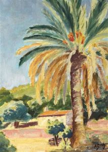 Southern Landscape With A Large Palm Tree (ca. 1905-1910) by Anna Boch