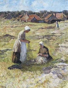 Ramendeuses De Filets De Peche Dans Les Dunes by Anna Boch