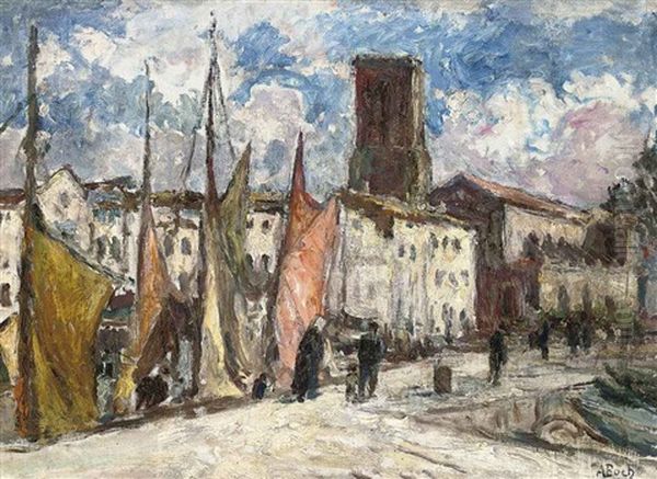 Figures On A Quay Before A Church - view 1