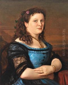 Portrait Der Pepina Schmid, Geb. Schilling, Gattin Von Dr. Theodor Schmid