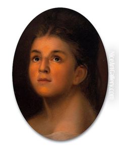 Madchenportrait - Die Schwester Des Kunstlers by Anton Boch