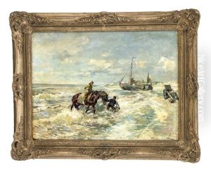Krabbenfischer An Der Hollandischen Kuste by Gregor von Bochmann the Elder