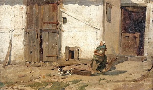 With The Dog In Front Of The Barn - view 1