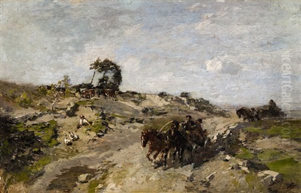 Landscape With Dunes And A Horse Drawn Cart - view 1