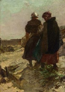 Zwei Frauen Am Strande by Gregor von Bochmann the Elder